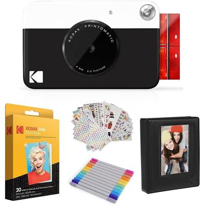 Kodak Printomatic Instant Print Camera & Photo Paper (20 Sheets) Gift Bundle