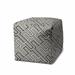 17" Taupe 100% Polyester Cube Geometric Indoor Outdoor Pouf Ottoman - 6' x 7'