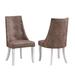 Upholstered Dining Room Chairs, Set of 2, Dark Brown