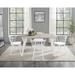 Roundhill Alwynn White and Natural Wood 5-piece Dining Set, Dining Table with 4 Stylish Chairs