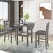 Farmhouse Round Counter Height Dining Set - Drop Leaf Table & 2 Chairs, Extendable Design, Space-Saving Furniture in Gray