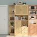 Spacious Rattan-Door Wooden Pantry Cabinet - 47.2"W x 70.9"H x 15.7"D - 47.2"Wx70.9“H