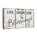Elephant Stock Faith & Religion Typography Live Laugh Love | 23 H x 14 W x 1 D in | Wayfair RV-206_live-laugh-love-and-blessings-typography