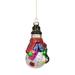 5" Red and Green Snowman with Presents Hanging Glass Christmas Ornament