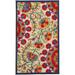 3' X 5' Red Toile Non Skid Indoor Outdoor Area Rug - 6' x 7'