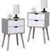 Set of 2 Nightstand,Mid-Century End Side Table 15.75"D x 11.81"W x 25.59"H