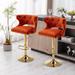 Velvet Adjustable Counter Height Nailhead Trim Swivel Bar Stools 2-pc