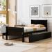 Twin Size Wood Platform Bed with 4 Drawers Storage Bed for Kids, Teens, Espresso