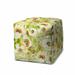 17" Green 100% Polyester Cube Floral Indoor Outdoor Pouf Ottoman - 6' x 7'