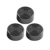 3-Piece Set of ABS Footswitch Toppers - Protectors for Guitar Effect Pedals Black