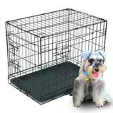 SalonMore 24 Pet Cat Dog Folding Steel Crate Animal Playpen Metal Cage 2 Doors