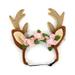 Dog Cat Reindeer Headband with Adjustable Neck Strap Halloween Taking Photo Prop