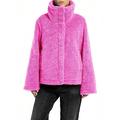 Replay Damen Jacke Kunstfelljacke Teddyfell, Lila (Fuchsia 069), S