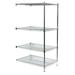 ZORO SELECT 2HGJ7 Wire Shelving, 18"D x 72"W x 63"H, 4 Shelves, Chrome