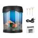 Fyearfly Artificial Mini Aquarium Fish Tank USB Aquarium Light Desk Mini Fish Tank Mood LED Lighting Color Changing Night Lamp for Home Desktop Bedroom Background Decoration