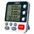 Digital Dual Kitchen Timer 3 Channels Count UP/Down Timer Cooking Timer Display Loud Volume Alarm and Flashing