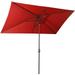 Ouootto 6.5 x 10 ft. Rectangular Patio Umbrella with Tilt Crank & 6 Sturdy Ribs for Deck Lawn Pool in Red