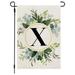 Apmemiss Clearance Flax Garden Flag First Letter of Surname Hanging Flag At the Gate of Courtyard Garden Porch Lawn Flag Farmhouse Decorations Mailbox Decor Welcome Sign