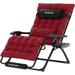 Techmilly Oversized Zero Gravity Chair Set of 1 33In XL Lawn Chair with Cushion Support 500LB Burgundy