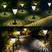 Anself 6 Pack Solar Pathway Lights Waterproof Solar Garden Lights Solar Lights Solar Landscape Lights Colorful & Warm White Light for Garden Backyard Walkway Driveway Sidewalk Decoration