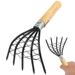 2pcs Carbon Steel Clam Rakes Clamming Claws Shell Digger Beach Clam Seafood Rakes with Mesh Net