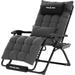 Techmilly Oversized Zero Gravity Chair Set of 1 29In XL Lawn Chair with Cushion Support 500LB Dark grey