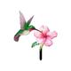 piaybook Garden Statues Hummingbird Flower Acrylic Outdoor Garden Ground Insert Garden Garden Decoration Insert Card Yard Art for Backyard Pathway Garden Lawn Pink