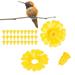 Hummingbird Feeders 30 Set Hummingbird Feeder Parts Plastic Hummingbird Feeder Flowers Hanging Bird Feeding Ports Replacement Parts Garden Supplies(Yellow)