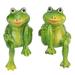 Nikou 2Pcs Resin Frogs Top Collection Statue Outdoor Garden Decoration Frog For Home Desk Garden Ornament