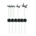 Hariumiu Outdoor Decorative Stake 1 Set Halloween Garden Stake Durable Butterfly Black Rose Ground Stake for Holiday Parties Outdoor Decoration