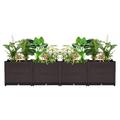 BULYAXIA Planters Raised Garden Bed - Outdoor Plastic Planter Box Deepened Planter Kit for Lawn Backyard Patio (Set of 4)