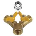 Heaveant Tap Adapter G1/2 Brass Garden Irrigation 2 Way Double Tap Hose Adapter Dual Faucet Connector