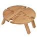 DEWIN Outdoor Folding Wine Table Portable Wooden Picnic Table with Wine Glass Holder for Hiking Camping Outdoor Dinner Easy to Carry