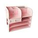 GENEMA Fiberboard Desk Organizer Multi-Functional DIY Desktop Pencil Holder Stationary Caddy Box Storage Rack Tray Shelf with Drawer Easy Assembly for Home Office