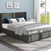 Latitude Run® Kovanic Bed Upholstered/Metal/Linen in Gray | 39 H x 63.46 W x 84.38 D in | Wayfair 6518E6027E2B498793ECA017DE2E5E26