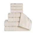 Ebern Designs Geona Cotton Solid Dobby Border Plush Soft Absorbent Assorted 8 Piece Bathroom Towel Set 100% Cotton in Gray | Wayfair