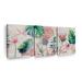 Bay Isle Home™ Pretty Tropical Flowers Multi Piece Canvas Print On Canvas 3 Pieces Set Canvas in Black | 56 H x 27 W x 1.25 D in | Wayfair