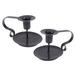 2PCS Wrought Iron Centerpiece Wedding Candle Holders Matte Black Retro Classic Candlestick Holders