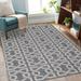 MeyJey 4 x6 Area Rug Modern Textured Weave Indoor Outdoor Floor Carpet Gray