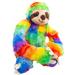 Hayes Adorable Toy Sloth Soft High Pile Material 12.5 Plush Animal Rainbow