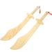 2pcs Wooden Toy Swords for Kids Wood Sword Toy Simulation Wooden Toy Sword for Kids