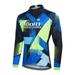 voofly Cycling Jersey Men Bike Jersey Shirt Comfortable Breathable Cycling Jersey Men Long Sleeve with 3+1 Rear Pockets Reflective Tape Full Zipper Moisture Wicking Quick Dry Cycling Shirt Blue M