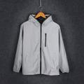 LTTVQM Jackets for Women And Men Plus Size Hooded Coat Silver Reflective Waterproof Cycling Casual Jacket Hi Visibility Outdoor Cycling Coat Gray XL