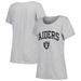 Women's Fanatics Branded Heather Gray Las Vegas Raiders Plus Size Arch Over Logo T-Shirt