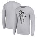 Men's Starter Heather Gray Las Vegas Raiders Logo Graphic Long Sleeve T-Shirt