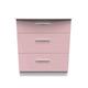 Welcome Furniture Ready Assembled Knightsbridge 3 Drawer Deep Chest In Kobe Pink & White