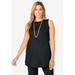 Plus Size Women's Stretch Knit Crepe Sleeveless Tunic by Jessica London in Black (Size 2X)