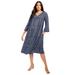 Plus Size Women's Acid Wash Peasant Dress by June+Vie in New Blue Haze (Size 22/24)