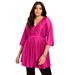 Plus Size Women's Empire Waist Tunic by June+Vie in Vivid Pink (Size 26/28)