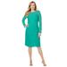 Plus Size Women's Stretch Lace Shift Dress by Jessica London in Aqua Sea (Size 34)